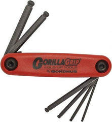 Bondhus - 6 Piece Fold-Up Hex Key Set - Hex Range 2 to 6mm, Protanium High Torque Steel - Benchmark Tooling