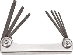 Bondhus - 7 Piece Fold-Up Ball End Hex Key Set - Hex Range 1/16 to 5/32", Protanium High Torque Steel - Benchmark Tooling