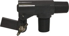 Control Devices - 3/8" Pipe, PVC, Angle Pattern-Double Seat, Mechanical Float Valve - 100 psi, MNPT End Connections - Benchmark Tooling