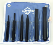 6 Piece Punch & Chisel Set -- #5RC; 5/32 to 3/8 Punches; 7/16 to 5/8 Chisels - Benchmark Tooling