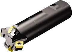 Sandvik Coromant - 1.02" Cut Diam, 1" Arbor Hole, 5.47mm Max Depth of Cut, 45° Indexable Chamfer & Angle Face Mill - 4 Inserts, 495-09T3M-XL Insert, Right Hand Cut, 4 Flutes, Through Coolant, Series CoroMill 495 - Benchmark Tooling