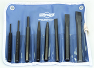 8-Pc. Punch & Chisel Set; includes 3 Punches; 1center punch; 1 solid punch; 3 cold chisels - Benchmark Tooling