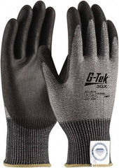 PIP - Size S, ANSI Cut Lvl 4, Puncture Lvl 2, Abrasion Lvl 4, Cut Resistant Gloves - Palm & Fingers Coated, Black/Gray, Paired - Benchmark Tooling