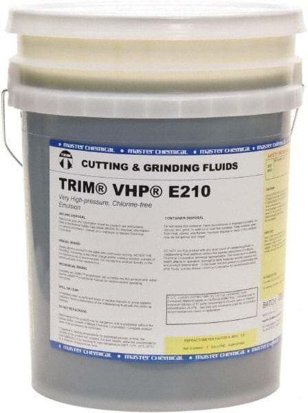 Master Fluid Solutions - Trim VHP E210, 5 Gal Pail Cutting & Grinding Fluid - Water Soluble, For Grinding, Drilling, Gundrilling, Gunreaming - Benchmark Tooling