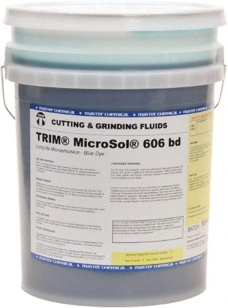 Master Fluid Solutions - Trim MicroSol 606 bd, 5 Gal Pail Cutting & Grinding Fluid - Semisynthetic - Benchmark Tooling