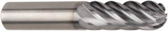 Kennametal - 1/2" Diam, 1" LOC, 6 Flute Solid Carbide Ball End Mill - AlTiN Finish, Single End, 3" OAL, 1/2" Shank Diam, Spiral Flute - Benchmark Tooling