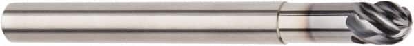 Kennametal - 16mm Diam, 16mm LOC, 6 Flute Solid Carbide Ball End Mill - AlTiN Finish, Single End, 150mm OAL, 16mm Shank Diam, Spiral Flute - Benchmark Tooling