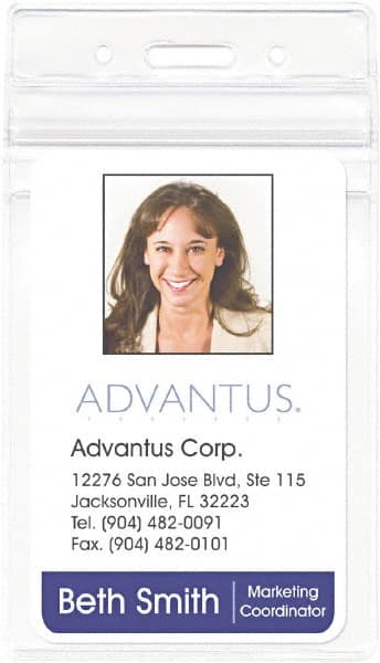 ADVANTUS - Clip-On Badge Holder - Clear - Benchmark Tooling
