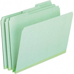 Pendaflex - 9-1/2 x 11-5/8", Letter Size, Green, File Folders with Top Tab - 25 Point Stock, Assorted Tab Cut Location - Benchmark Tooling