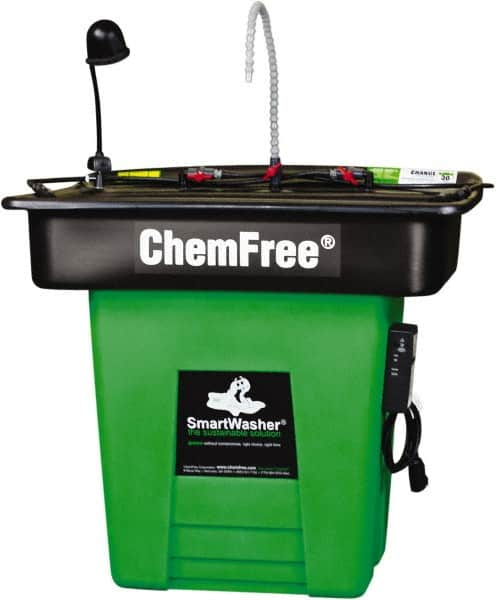 CRC - Free Standing Water-Based Parts Washer - 25 Gal Max Operating Capacity, Plastic Tank, 42" Long x 48" Wide - Benchmark Tooling