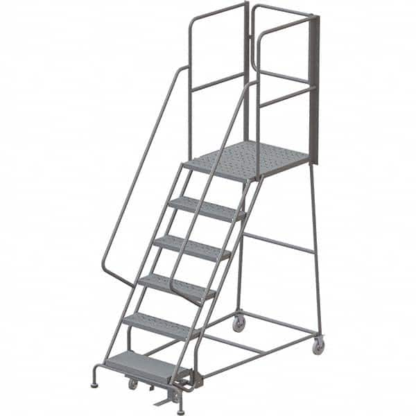 TRI-ARC - Rolling & Wall Mounted Ladders & Platforms Type: Rolling Warehouse Ladder Style: Rolling Platform Ladder - Benchmark Tooling