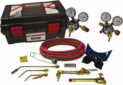 Detroit Torch - 6" Cutting Capacity, 1,470 BTU & CUFT, 1-3/4" Welding Capacity, Oxygen & Acetylene Torch Kit - Medium Duty Combination Torch & Tip Kit - Exact Industrial Supply