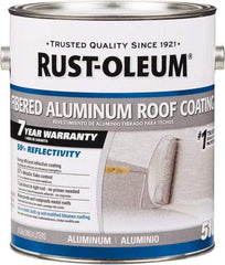 Rust-Oleum - 1 Gal Can Aluminum Fibered Aluminum Roof Coating - 50 Sq Ft/Gal Coverage, 459 g/L VOC Content, Mildew Resistant, Long Term Durability & Weather Resistance - Benchmark Tooling