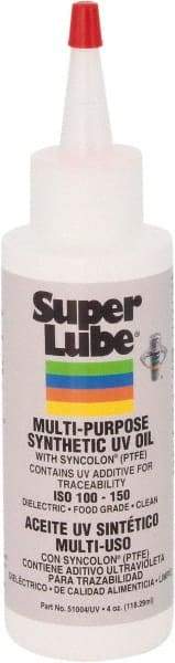 Synco Chemical - 4 oz Bottle Oil with PTFE Direct Food Contact White Oil - Translucent, -45°F to 450°F, Food Grade - Benchmark Tooling