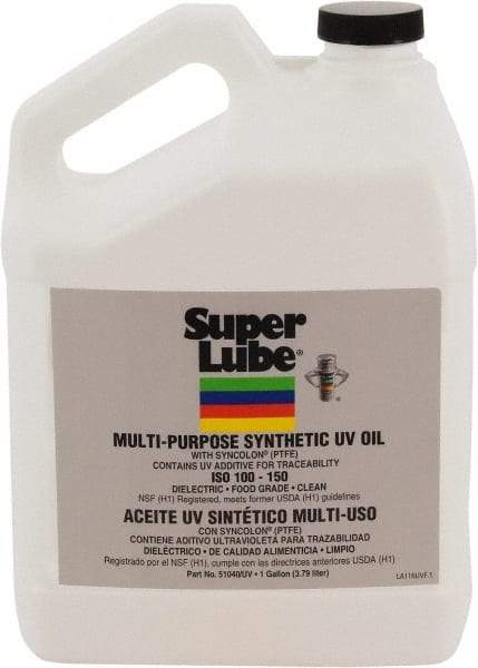 Synco Chemical - 1 Gal Bottle Oil with PTFE Direct Food Contact White Oil - Translucent, -45°F to 450°F, Food Grade - Benchmark Tooling