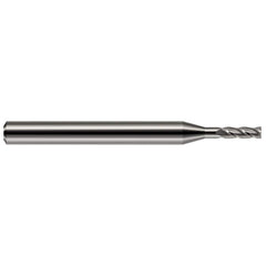 Square End Mill: 0.045'' Dia, 0.135'' LOC, 1/8'' Shank Dia, 1-1/2'' OAL, 2 Flutes, Solid Carbide Single End, Uncoated, 30 ° Helix, Centercutting, RH Cut, RH Flute