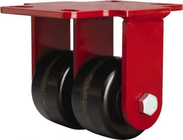 Hamilton - 3-1/4" Diam x 2" Wide x 5-1/4" OAH Top Plate Mount Rigid Caster - Phenolic, 1,400 Lb Capacity, Straight Roller Bearing, 4-1/2 x 6-1/2" Plate - Benchmark Tooling