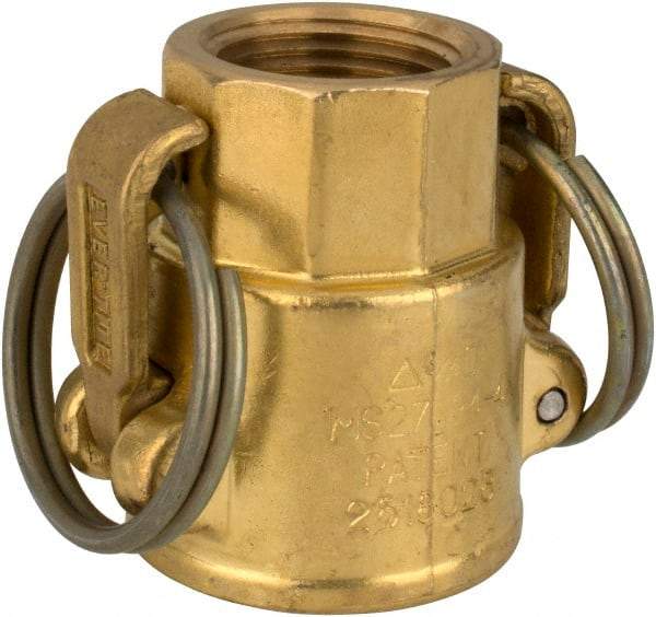 EVER-TITE Coupling Products - 3/4" Brass Cam & Groove Suction & Discharge Hose Female Coupler Female NPT Thread - Part D, 3/4" Thread, 350 Max psi - Benchmark Tooling