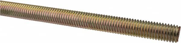 Value Collection - 1/2-13 UNC (Coarse), 6' Long, Alloy Steel Threaded Rod - Yellow Zinc-Plated Finish, Right Hand Thread - Benchmark Tooling