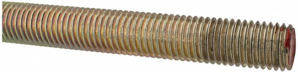 Value Collection - 3/4-10 UNC (Coarse), 6' Long, Alloy Steel Threaded Rod - Yellow Zinc-Plated Finish, Right Hand Thread - Benchmark Tooling