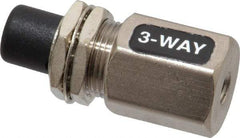 Specialty Mfr - 10-32F Exhaust Push Button Valve - 0.1 CV Rate, 125 Max psi, Normally Closed Actuator - Benchmark Tooling