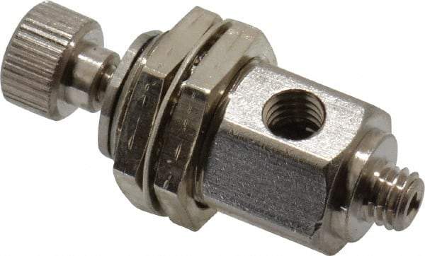 Specialty Mfr - 10-32 Male x Female Mini Needle Valve - 0.1 CV Rate, 150 Max psi, 5-Turn Adjustment - Standard - Benchmark Tooling