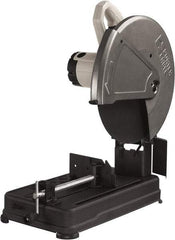 Porter-Cable - 14" Blade Diam, 1" Arbor Hole, Straight Chop & Cutoff Saw - 1 Phase, 3,800 RPM, 4 hp, 120 Volts, 4-1/2" in Solids at 90°, 4-7/8" in Pipe at 90°, 3-13/16" in Solids at 45°, 4-1/2" in Pipe at 45° - Benchmark Tooling