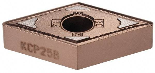 Kennametal - DNMG432 FN Grade KCP25B Carbide Turning Insert - TiOCN Finish, 55° Diamond, 1/2" Inscr Circle, 3/16" Thick, 1/32" Corner Radius - Benchmark Tooling