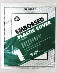 Premier Paint Roller - Medium Weight Plastic Drop Cloth - 20' x 10', 1 mil Thick, Off White - Benchmark Tooling
