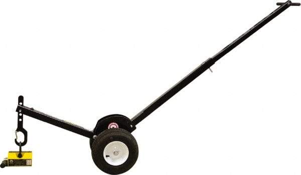 Mag-Mate - 400 Lb Load Capacity, Lift Magnet Dolly - 12" High x 41" Long x 13" Wide, 2 Poles - Benchmark Tooling