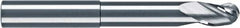 RobbJack - 3/8" Diam, 3/8" LOC, 3 Flute Solid Carbide Ball End Mill - Uncoated, Single End, 4" OAL, 3/8" Shank Diam, Spiral Flute - Benchmark Tooling