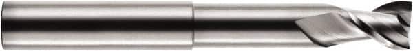 RobbJack - 3/8", 3/8" LOC, 3/8" Shank Diam, 4" OAL, 2 Flute, Solid Carbide Square End Mill - Single End, Diamond-Like Carbon (DLC) Finish, Spiral Flute, 40° Helix, Centercutting, Right Hand Cut, Right Hand Flute, Series FM-204 - Benchmark Tooling