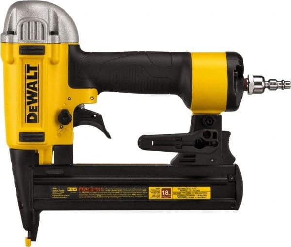 DeWALT - 1/4" Crown, 18 Gauge, 100 Staple Capacity Power Stapler - 1/4" Inlet, 70 to 100 psi Air Pressure, Includes DWFP1838 Stapler - Benchmark Tooling