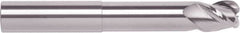 RobbJack - 3/8", 3 Flute, Single End, Solid Carbide, 0.012" Corner Radius End Mill - 4" OAL, 40° Helix, Right Hand Flute, 3/8" LOC, Right Hand Cut, 1-1/4" Extended Reach - Benchmark Tooling