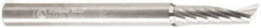 Amana Tool - 6mm Cutting Diam x 0.787" Length of Cut, 1 Flute, Upcut Spiral Router Bit - Uncoated, Right Hand Cut, Solid Carbide, 2-33/64" OAL x 1/8" Shank Diam, 20° Helix Angle - Benchmark Tooling