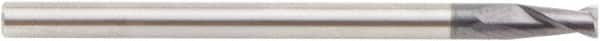 Amana Tool - 1/8" Cutting Diam x 1/4" Length of Cut, 2 Flute, Upcut Spiral Router Bit - AlTiN Coated, Right Hand Cut, Solid Carbide, 2" OAL x 1/8" Shank Diam, Flute, 30° Helix Angle - Benchmark Tooling
