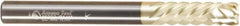 Amana Tool - 1/4" Cutting Diam x 2-1/2" Length of Cut, 6 Flute, Compression Spiral Router Bit - Zirconium Coated, Right Hand Cut, Solid Carbide, 2-1/2" OAL x 1/4" Shank Diam, Assorted Router Styles, 20° Helix Angle - Benchmark Tooling