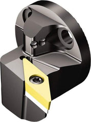 Sandvik Coromant - Left Hand Cut, Size 25, VBMT 332 Insert Compatiblity, Modular Turning & Profiling Cutting Unit Head - 20mm Ctr to Cutting Edge, 25mm Head Length, Through Coolant, Series CoroTurn 107 - Benchmark Tooling