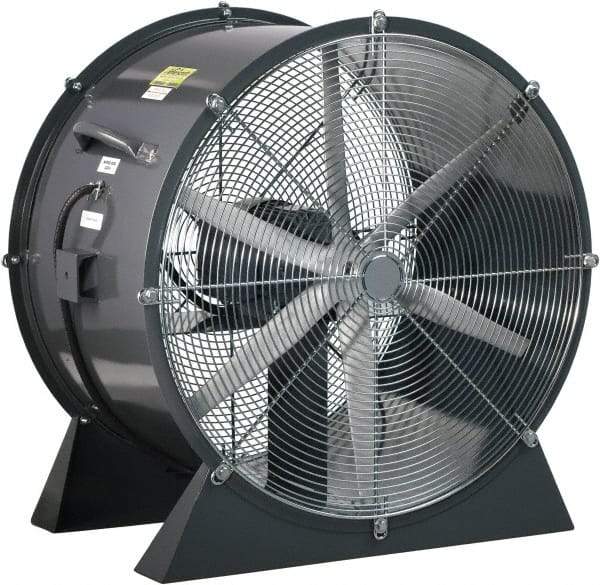 Americraft - 36" Blade, 3 hp, 18,500 CFM, Low Floor Stand Industrial Circulation Fan - Floor Stand, 230/460 Volts, 1 Speed - Benchmark Tooling