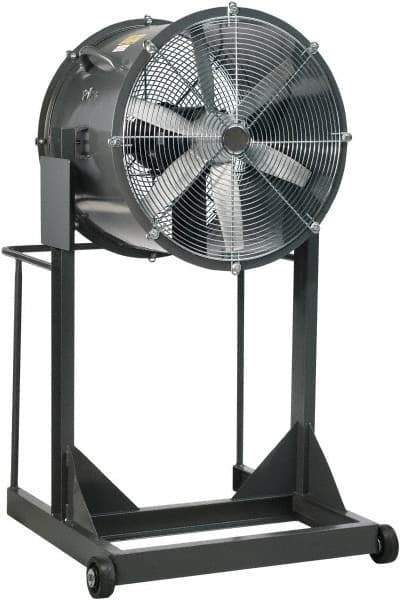 Americraft - 18" Blade, 1/4 hp, 3,050 CFM, High Floor Stand Industrial Circulation Fan - Floor Stand, 230/460 Volts, 1 Speed - Benchmark Tooling