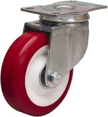 Hamilton - 4" Diam x 1-3/8" Wide x 5" OAH Top Plate Mount Swivel Caster - Polyurethane Mold on Polypropylene, 325 Lb Capacity, Sealed Precision Ball Bearing, 2-1/2 x 3-3/4" Plate - Benchmark Tooling