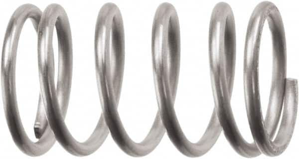 Associated Spring Raymond - 31.12mm OD, 4.11mm Wire, 4-1/2" Free Length, Compression Spring - 55.89 Lb Spring Rating, 358.8 N Max Work Load, Stainless Steel - Benchmark Tooling