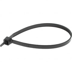 Value Collection - 8" Long Black Nylon Standard Cable Tie - 50 Lb Tensile Strength, 54mm Max Bundle Diam - Benchmark Tooling