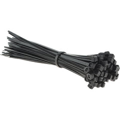 Value Collection - 8" Long Black Nylon Standard Cable Tie - 50 Lb Tensile Strength, 54mm Max Bundle Diam - Benchmark Tooling