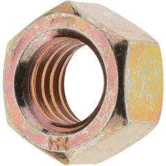 Value Collection - 3/8-16 UNC Steel Right Hand Hex Nut - 9/16" Across Flats, 21/64" High, Zinc Yellow Dichromate Finish - Benchmark Tooling