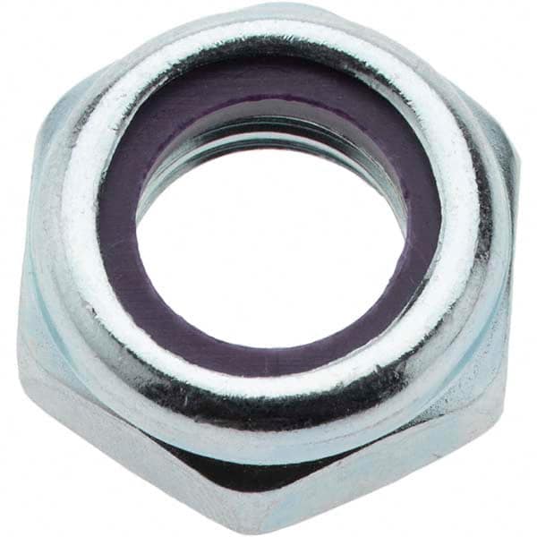 Value Collection - 1/2-13 UNC Grade 2 Hex Jam Lock Nut with Nylon Insert - 3/4" Width Across Flats, 21/64" High, Zinc-Plated Finish - Benchmark Tooling