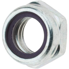 Value Collection - 7/16-14 UNC Grade 2 Hex Jam Lock Nut with Nylon Insert - 11/16" Width Across Flats, 21/64" High, Zinc-Plated Finish - Benchmark Tooling