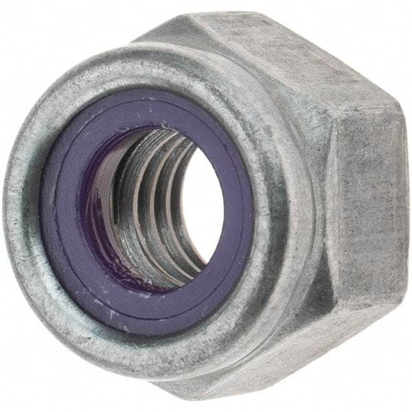 Value Collection - 5/16-18 UNC Grade 2 Heavy Hex Lock Nut with Nylon Insert - 9/16" Width Across Flats, 7/16" High, Uncoated - Benchmark Tooling