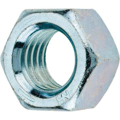 Value Collection - 1/2-13 UNC Steel Right Hand Hex Nut - 3/4" Across Flats, 7/16" High, Zinc Clear Finish - Benchmark Tooling