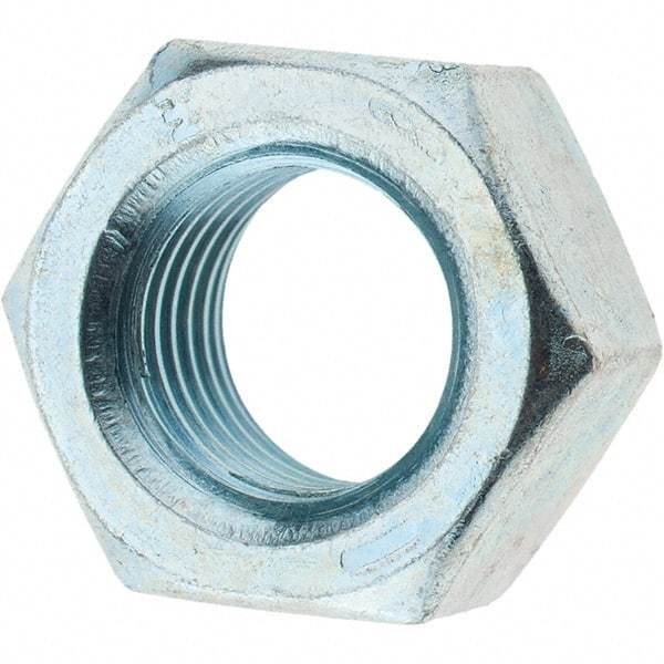 Value Collection - 1/2-20 UN Steel Right Hand Hex Nut - 3/4" Across Flats, 7/16" High, Zinc Clear Finish - Benchmark Tooling